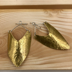 Brass Shields - handcrafted Earrings in Sterling Silver by The Jewelry Shop, made in Arizona