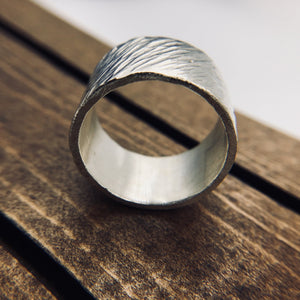 Classic Hammered Band - handcrafted Ring in Sterling Silver by The Jewelry Shop, made in Arizona