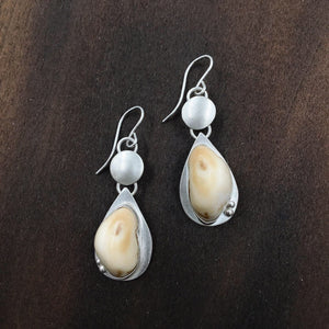 Elk Ivory Earrings - handcrafted Elk Ivory in Sterling Silver by The Jewelry Shop, made in Arizona