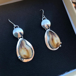 Elk Ivory Earrings - handcrafted Elk Ivory in Sterling Silver by The Jewelry Shop, made in Arizona