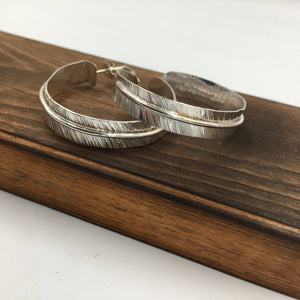 Forged Sterling Hoops - handcrafted Earrings in Sterling Silver by The Jewelry Shop, made in Arizona