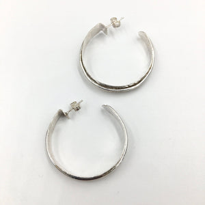 Forged Sterling Hoops - handcrafted Earrings in Sterling Silver by The Jewelry Shop, made in Arizona