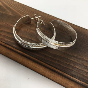 Forged Sterling Hoops - handcrafted Earrings in Sterling Silver by The Jewelry Shop, made in Arizona