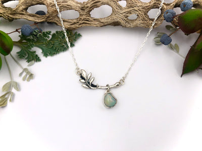 Sterling Silver Opal Nature Inspired Jewelry Leaf Branch 