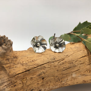 Morning Glory Studs - handcrafted Earrings in Sterling Silver by The Jewelry Shop, made in Arizona