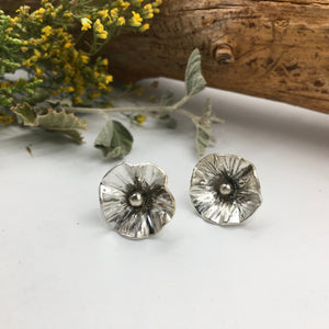 Morning Glory Studs - handcrafted Earrings in Sterling Silver by The Jewelry Shop, made in Arizona
