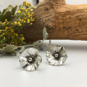 Morning Glory Studs - handcrafted Earrings in Sterling Silver by The Jewelry Shop, made in Arizona