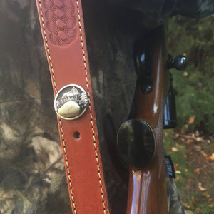 ‘Mountain Boulders’ Rifle Sling Buckle - handcrafted Elk Ivory in Sterling Silver by The Jewelry Shop, made in Arizona