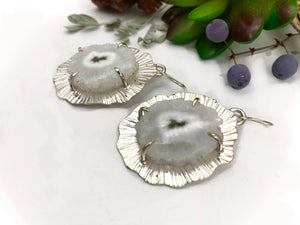 Quartz Flower Earrings - handcrafted Earrings in Sterling Silver by The Jewelry Shop, made in Arizona