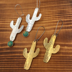Saguaro Earrings - handcrafted Earrings in Sterling Silver by The Jewelry Shop, made in Arizona