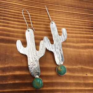 Saguaro Earrings - handcrafted Earrings in Sterling Silver by The Jewelry Shop, made in Arizona